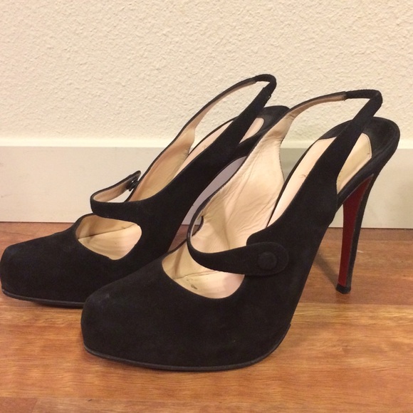 Christian Louboutin Sling Back Mary Jane Pumps - Picture 1 of 5